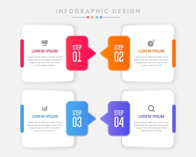 Plik wektorowy biznes infografika szablon wektor z 4 krokami lub opcjami