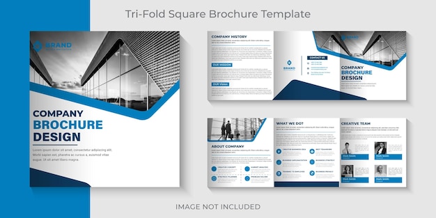 Plik wektorowy biznes korporacyjny trifold kwadratowa broszura szablon 6 stron premium wektor