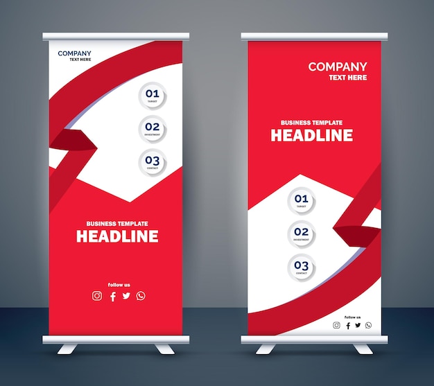 biznes roll up display standee do celów prezentacji wektor