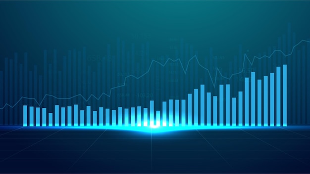 Biznes świeca Kij Wykres Wykres Inwestycji Giełdowych Na Niebieskim Tle Zwyżkowy Trend W Górę Wykresu Projektowanie Wektorów Ekonomicznych