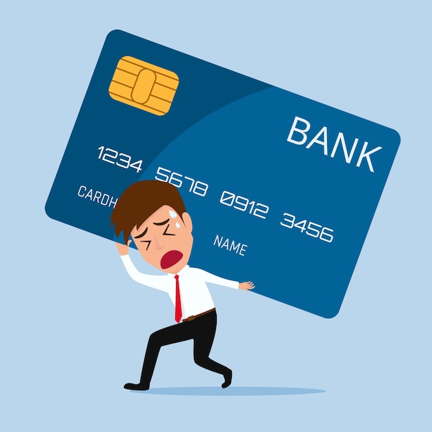 Plik wektorowy biznesmen z obciążeniem karty kredytowej