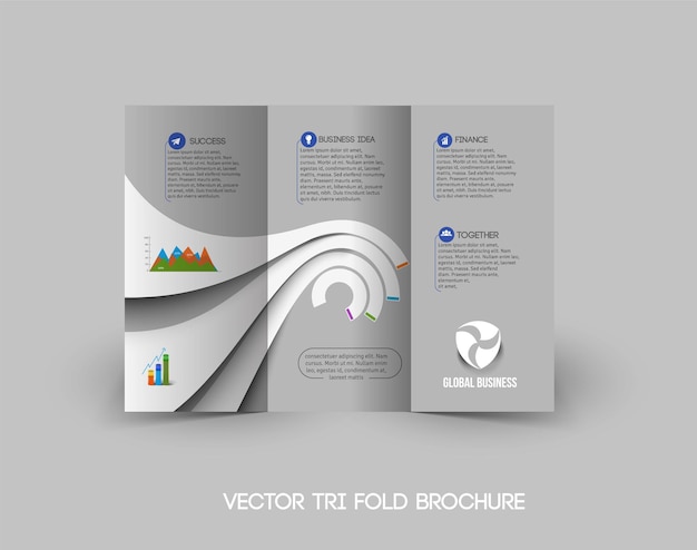 Biznesowa Infografika Potrójna Broszura Szablon Projektu