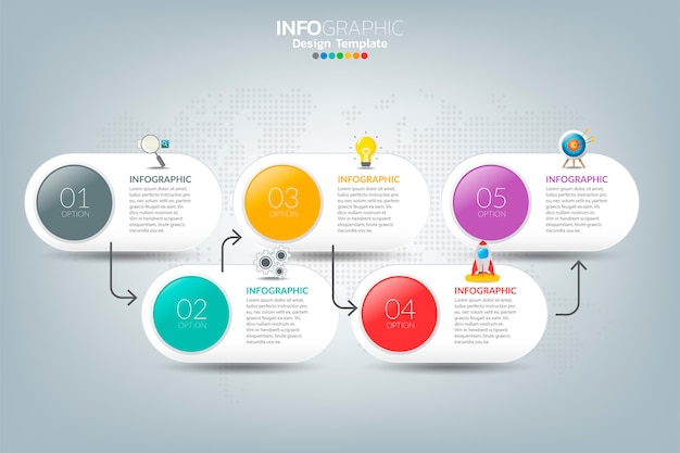 Biznesowa Infographic Oś Czasu Jak Sukces Z Opcjami I Ikonami.