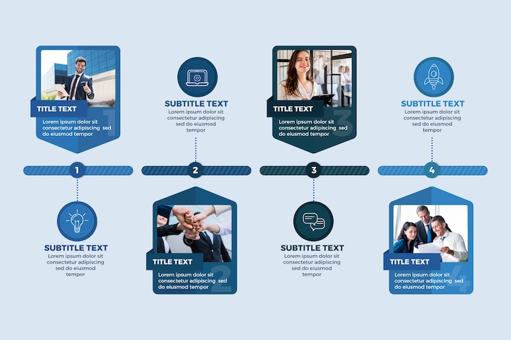 Wektor biznesowa infographic z fotografia szablonem
