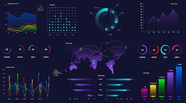 Plik wektorowy biznesowe elementy wektorowe dla infografiki wizualizacji danych i projektowania kolorowych wykresów