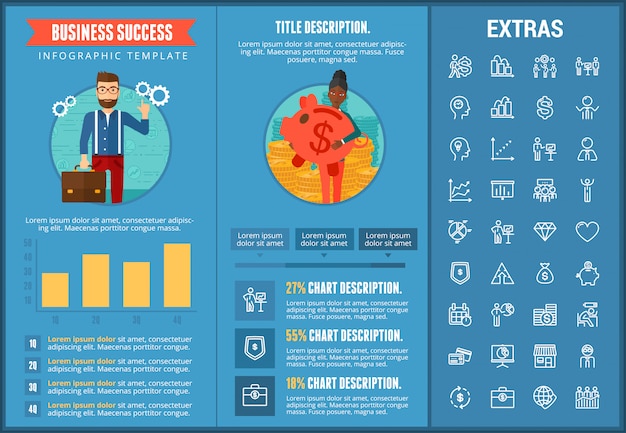 Biznesowego Sukcesu Infographic Szablon I Elementy