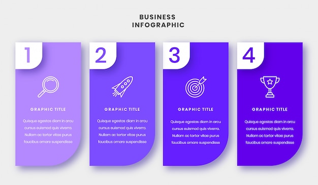 Biznesowy Infographic Cztery Kroków Szablon