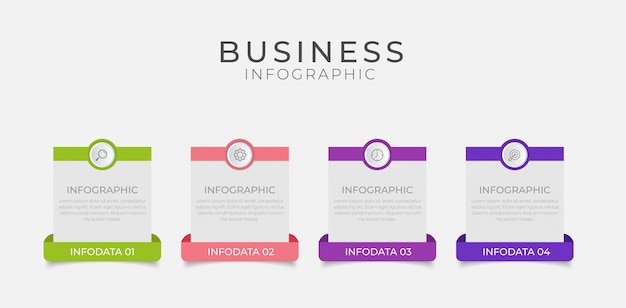 Biznesowy Infographic Element Z 4 Opcjami, Krokami, Numerowy Szablonu Projekt