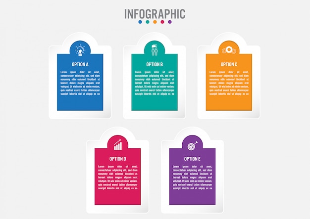 Biznesowy infographic etykietka szablon