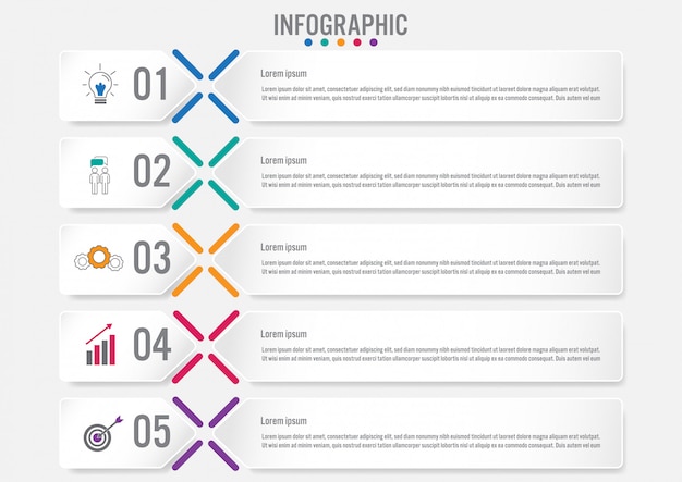 Biznesowy Infographic Etykietka Szablon