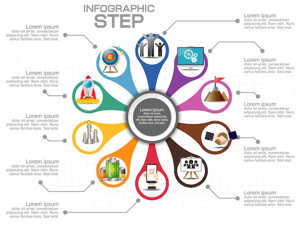 Biznesowy Infographic Szablon. Wizualizacja Danych.