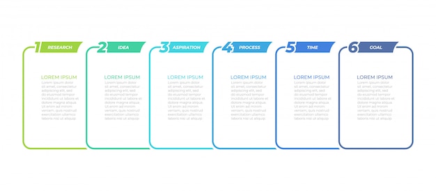 Biznesowy Infographic Szablon Z 6 Krokami