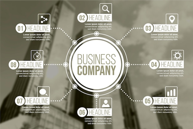 Biznesowy Infographic Szablon Z Fotografią