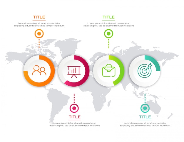 Biznesowy Infographic Szablon Z Mapą