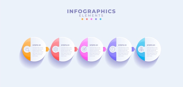 Plik wektorowy biznesowy infographic szablon z pięć opcjami