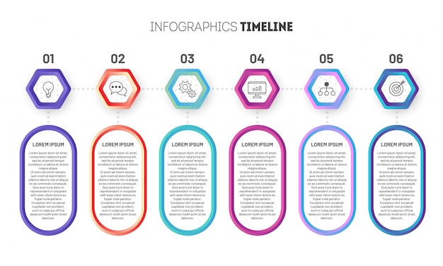 Biznesowy Infographic Szablon Z Sześciokątami.