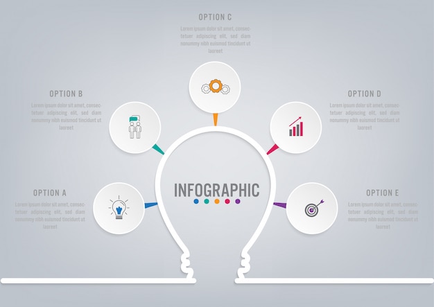 Biznesowy Infographic Szablon Z żarówką