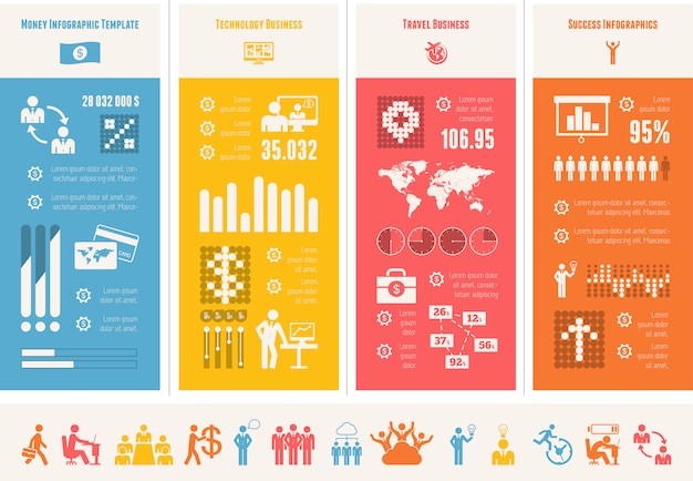 Biznesowy Infographic Szablon.