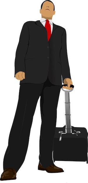Plik wektorowy biznesowy mężczyzna z walizką wektoru ilustrację