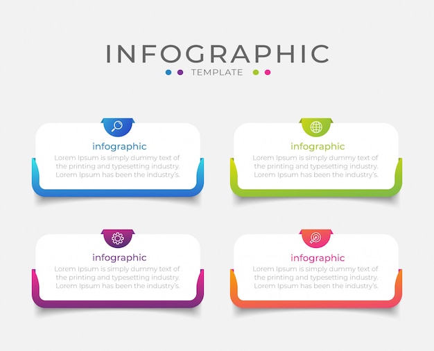 Plik wektorowy biznesowy plansza element z 4 opcjami, krokami, projektem szablonu numeru