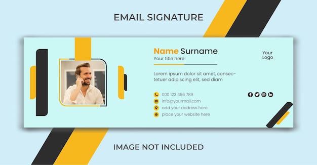 Biznesowy Podpis E-mail Lub Projekt Szablonu Osobistego Banera Mediów Społecznościowych