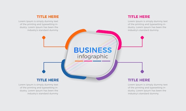 Biznesowy Proces Infografiki Z Kolorowym Projektem Szablonu Z Ikonami I 4 Opcjami Lub Krokami
