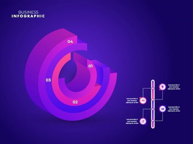 Biznesowy Przyrost Lub Sukcesu Infographic Elementu Szablonu 3d Wyzna