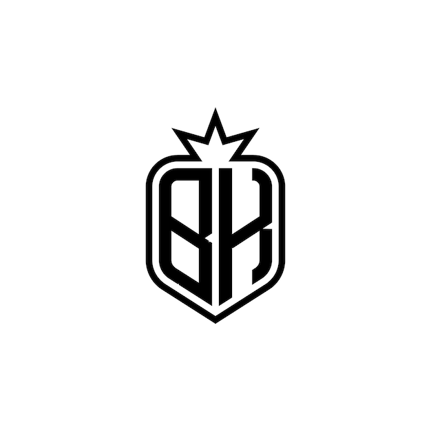 BK Monogram Logo Design list tekst nazwa symbol monochromatyczne logotyp alfabet znak proste logo
