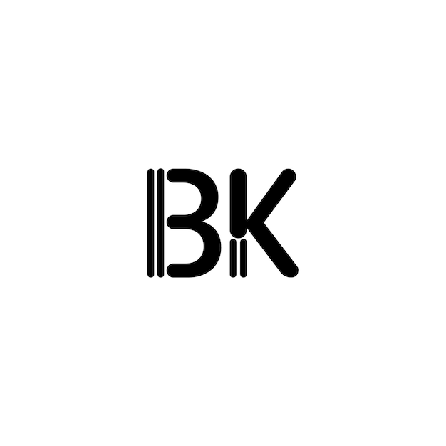 Plik wektorowy bk monogram logo design list tekst nazwa symbol monochromatyczne logotyp alfabet znak proste logo