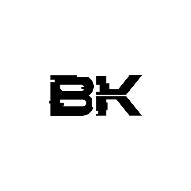 BK Monogram Logo Design list tekst nazwa symbol monochromatyczne logotyp alfabet znak proste logo