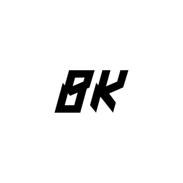 BK Monogram Logo Design list tekst nazwa symbol monochromatyczne logotyp alfabet znak proste logo