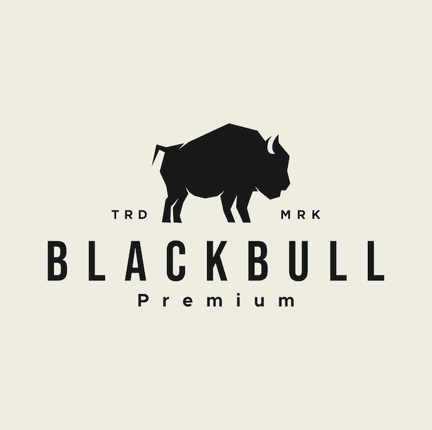 Black Bull Logo Projekt Ilustracji Wektorowych Szablon