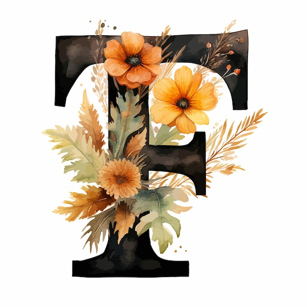 Black_capital_letter_r_with_brown_autumn_watercolor