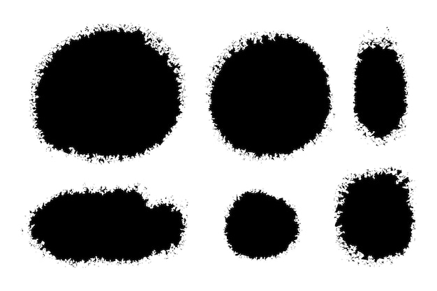 Black Distress Brushes Grunge Texture Splash Banner ilustracja wektorowa