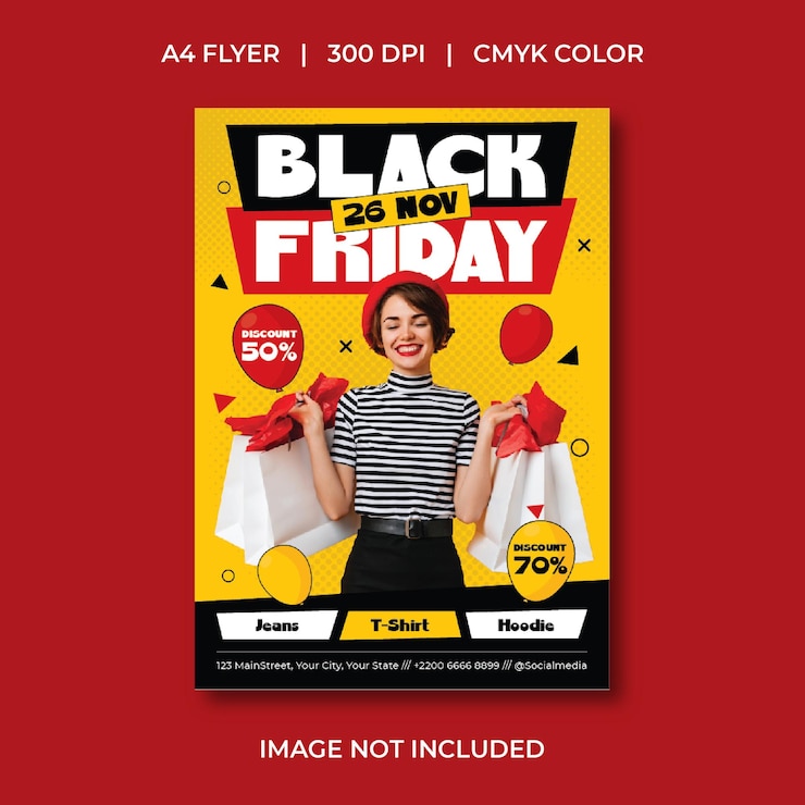 Wektor black friday flyer