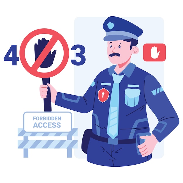 Błąd 403 Ilustracja znaków