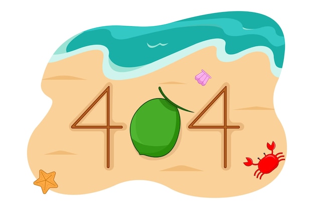 Błąd Plaży 404 Ilustracja Koncepcji