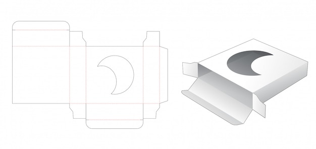 Blaszane Kwadratowe Pudełko Z Wykrojnikiem W Kształcie Księżyca