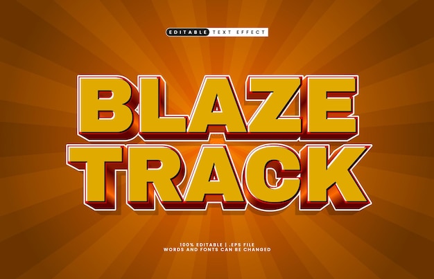Blaze track edytowalny efekt tekstowy z stylem tekstu wyścigowego i gierowego