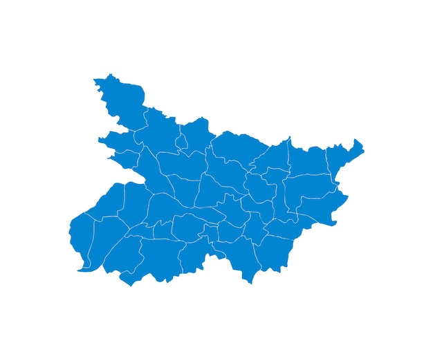 Błękit nieba Kolor Mapa Bihar Polityczna i administracyjna mapa Bihar z zaznaczeniem dzielnic