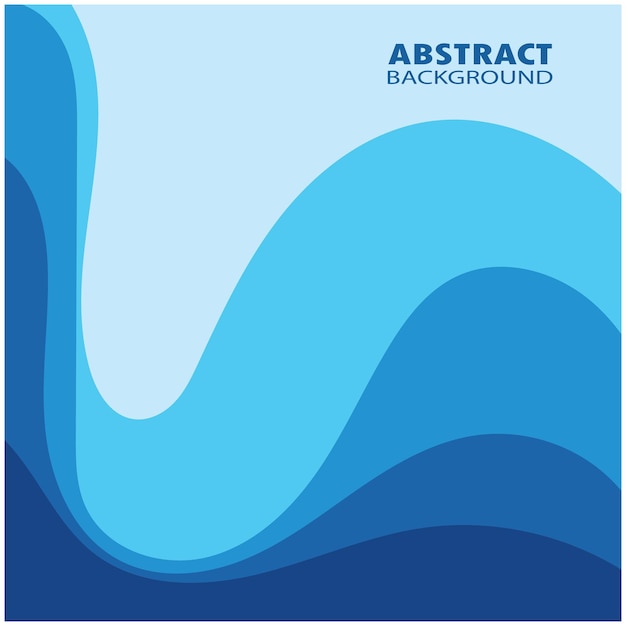 Błękitna Fala Wektor Streszczenie Tło Płaska Konstrukcja Ilustracji
