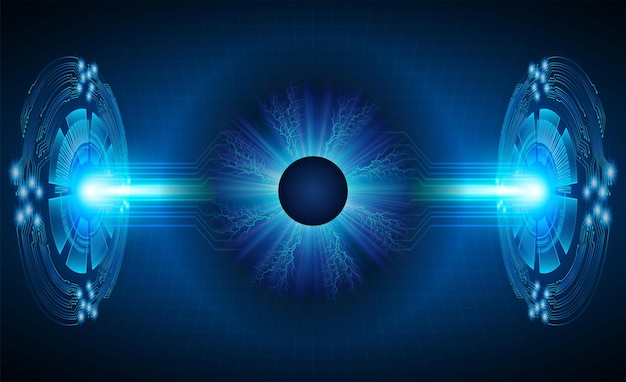 Plik wektorowy błękitne oko cyber obwodu przyszła koncepcja technologii tło