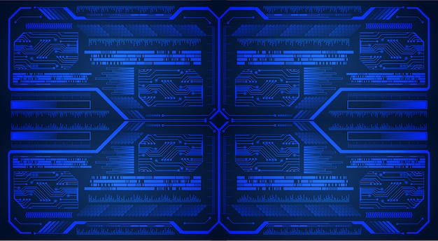 Błękitny Cyber Obwodu Technologii Pojęcia Przyszłościowy Tło