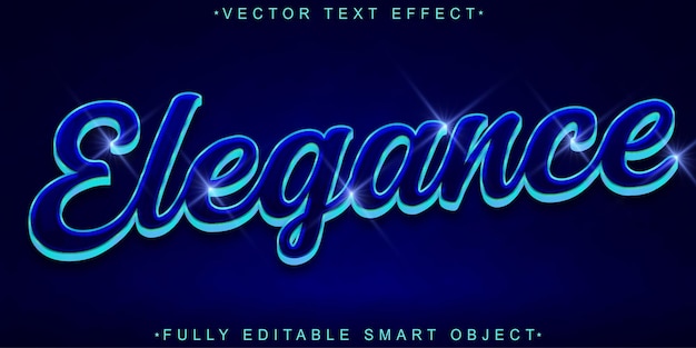 Błękitny luksus Błyszcząca elegancja Wektor w pełni edytowalny Smart Object Text Effect