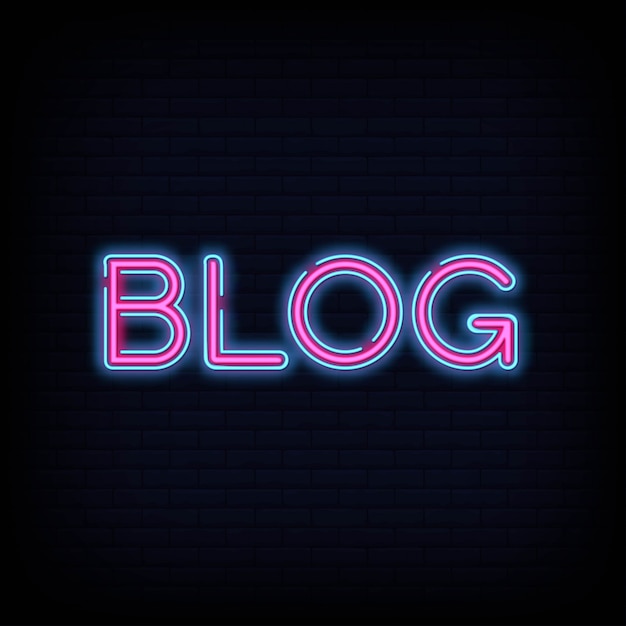 Plik wektorowy blog neon text