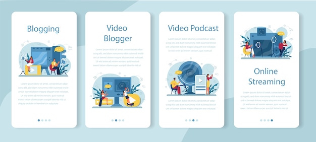 Blogger Wideo, Baner Aplikacji Mobilnej Do Blogowania I Podcastów