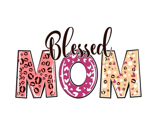 Błogosławiony Dzień Matki Projekt Wektorowy Dla Koszulki Mugd I Innych