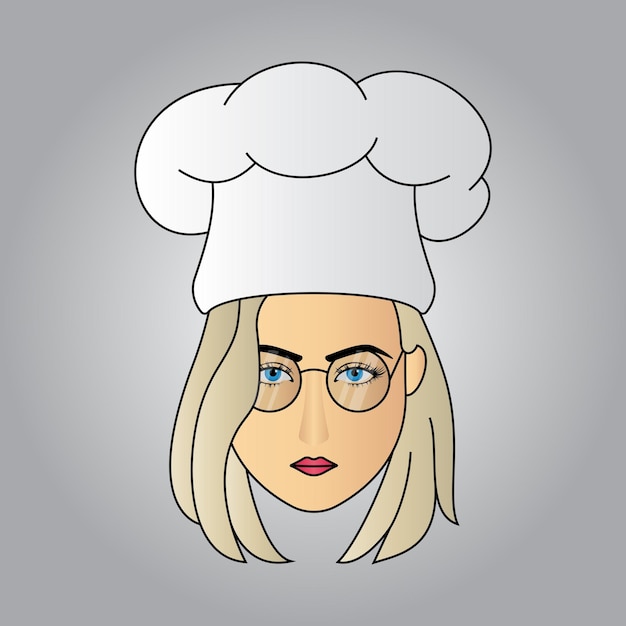 Plik wektorowy blond kobieta szef kuchni w okularach