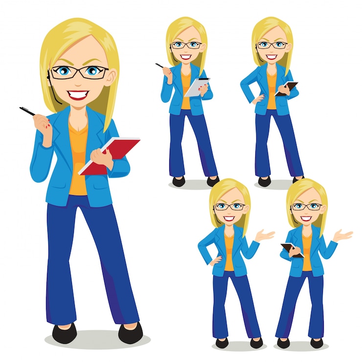 Wektor blonde bussiness woman