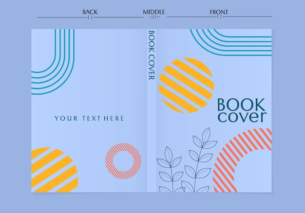 Blue Book Okładki O Minimalistycznym Designie. Fajne Geometryczne Tło W Stylu Memphis. Do Raportu Rocznego